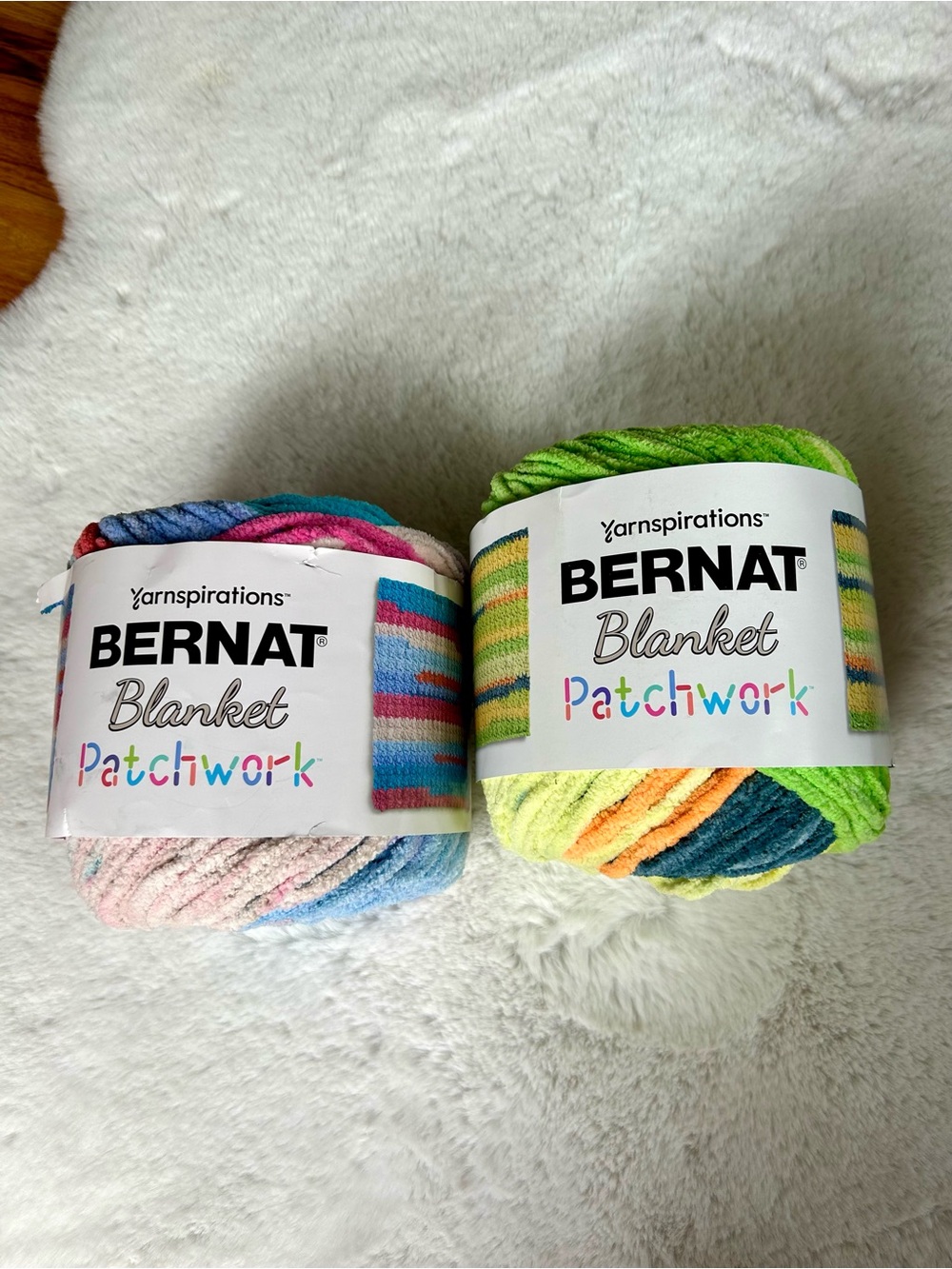 Bernat Blanket Patchwork ‘Beach Towel’ & ‘Citrus Stack’ Yarn Set